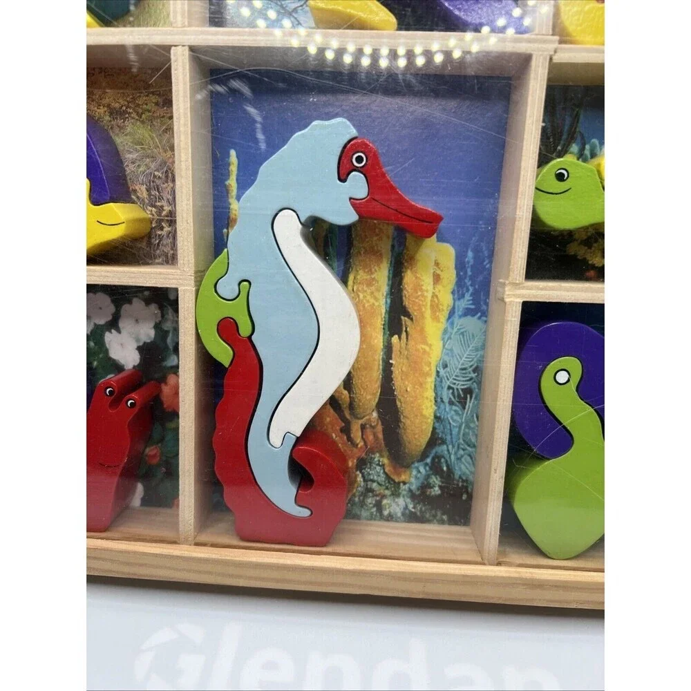Vintage Melissa & Doug Puzzle Box Animal Shapes Puzzles Complete!